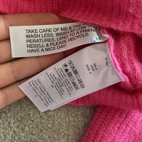 Ganni Pink Wool cardigan w/ crystal buttons (s) - Picture 3 of 5